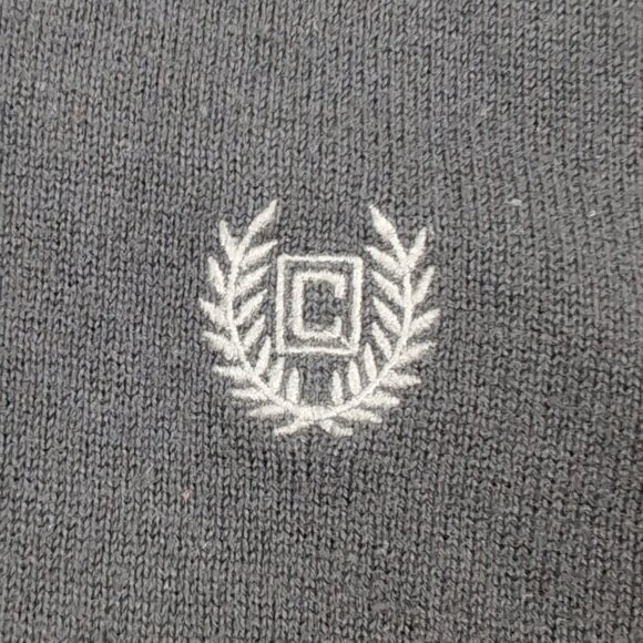 Chaps Men's Black V-Neck Sweater Vest Sleeveless Monogram Logo, Size Medium - Picture 4 of 6